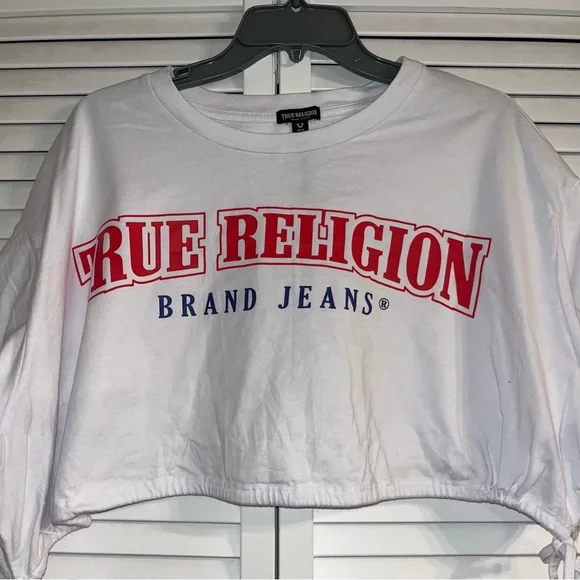True Religion Drawcord Crop Top - Picture 2 of 7